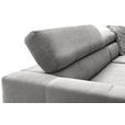 ECKSOFA Grau Cord  - Schwarz/Grau, KONVENTIONELL, Textil/Metall (311/219cm) - Hom`in