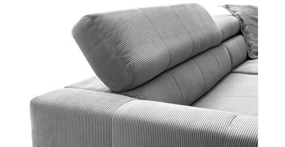 ECKSOFA Grau Cord  - Schwarz/Grau, KONVENTIONELL, Textil/Metall (311/219cm) - Hom`in