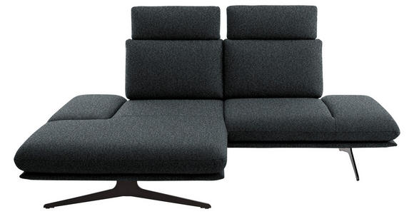 ECKSOFA  in Flachgewebe Anthrazit  155/234 cm  - Anthrazit/Schwarz, Design, Textil/Metall (155/234cm) - Dieter Knoll