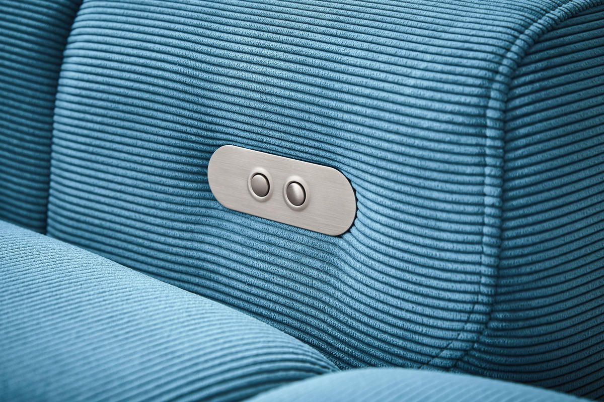 SEDEŽNA GARNITURA, rebrasti žamet siva  - črna/siva, Moderno, kovina/tekstil (216/300/0cm) - Welnova