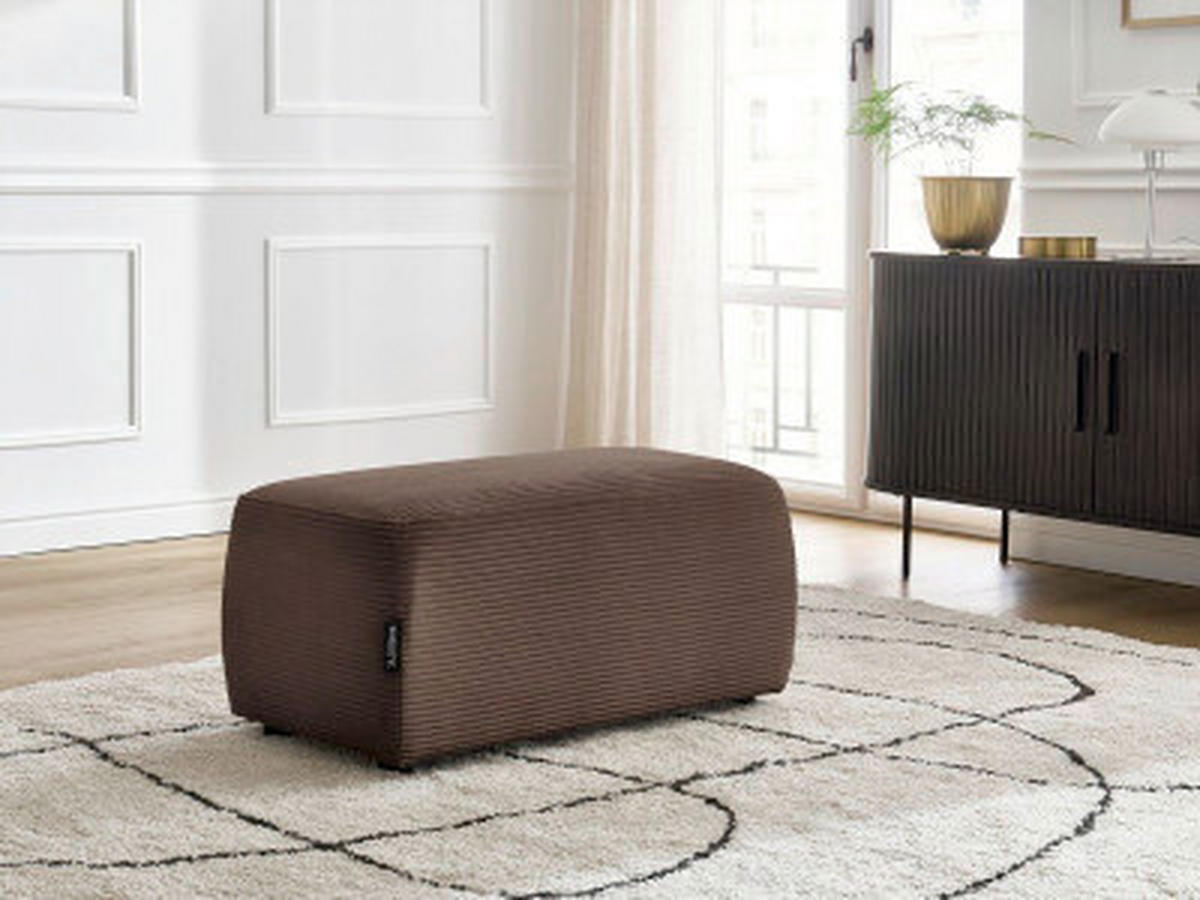 HOCKER ATILLA Cord Taupe  - Taupe/Schwarz, MODERN, Kunststoff/Textil (92/44/48cm)