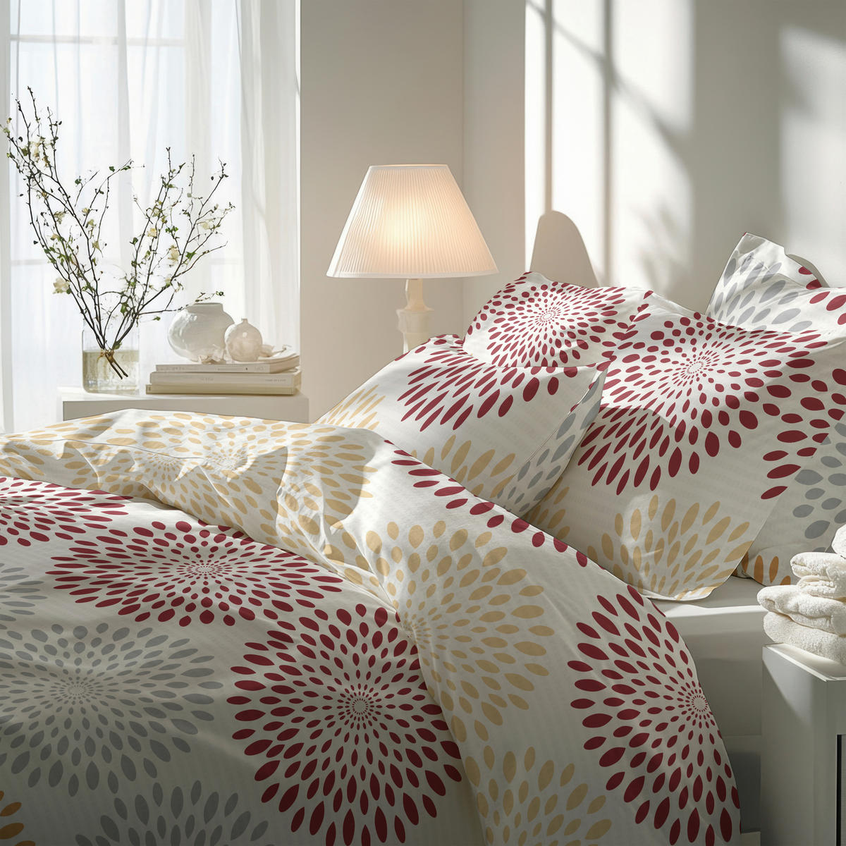 BETTWÄSCHE 2-teilig Seersucker 135/200 cm  - Rot, Basics, Textil (135/200cm) - Florella