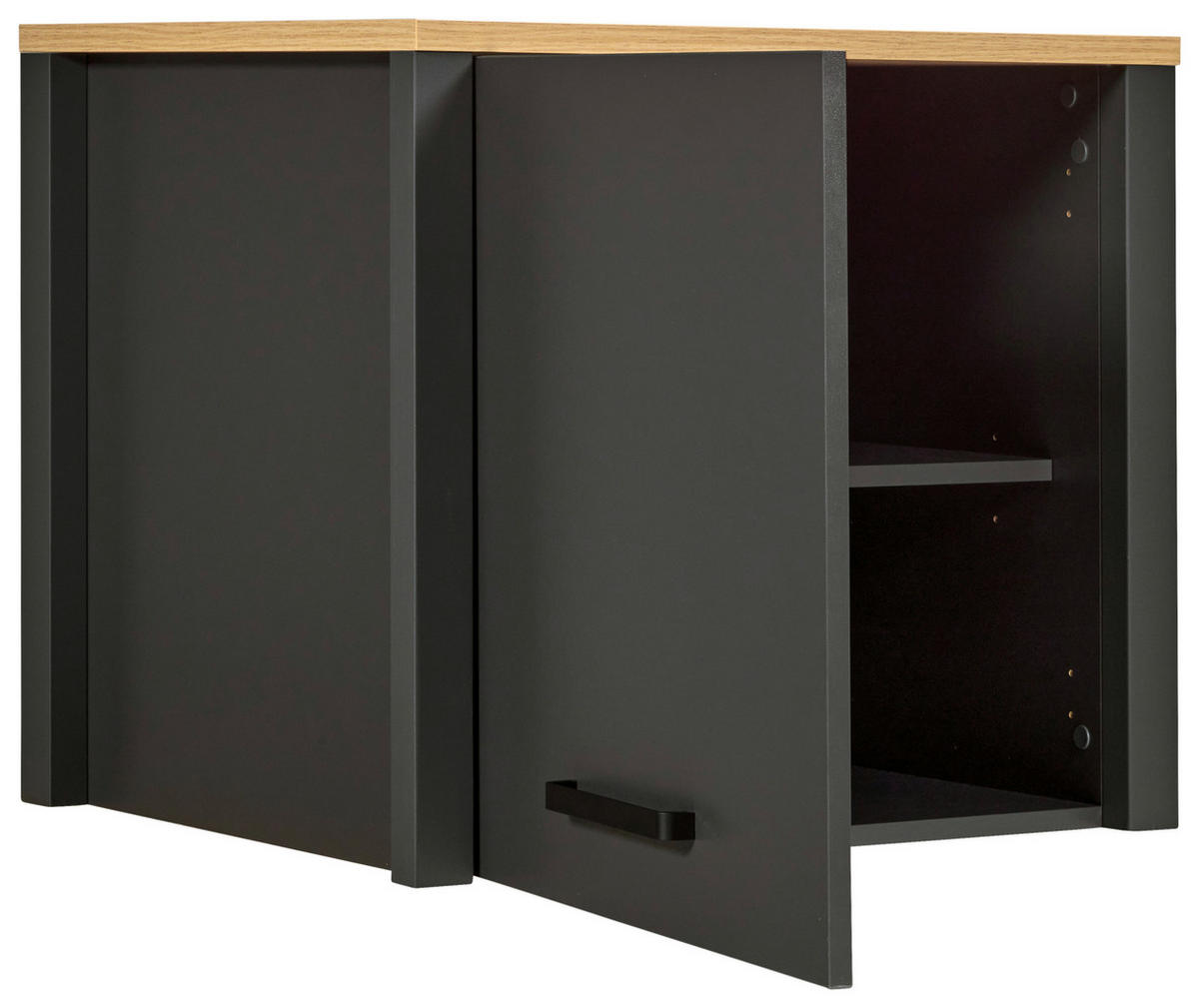 AUFSATZSCHRANK 70/60,5/60 cm   - Anthrazit/Schwarz, MODERN, Holzwerkstoff/Metall (70/60,5/60cm) - home24