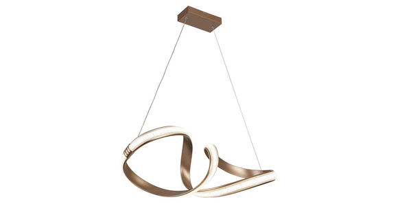 LED-HÄNGELEUCHTE Porec 71/27/150 cm  - Transparent/Cappuccino, Design, Kunststoff/Metall (71/27/150cm) - Novel
