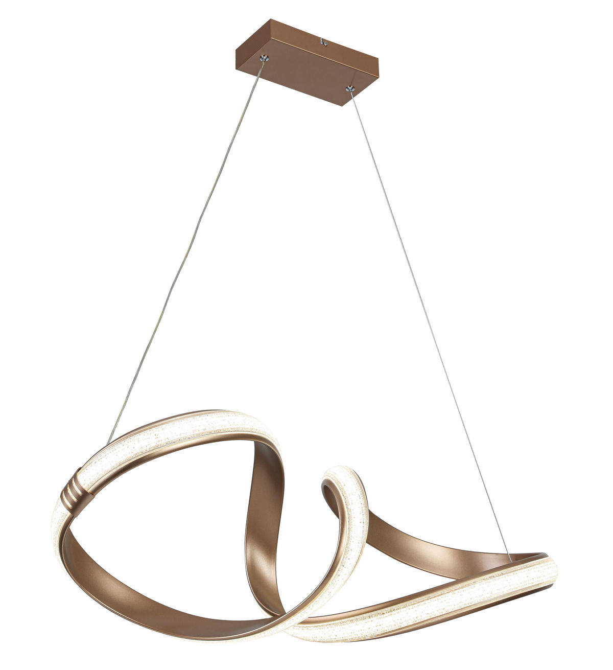 LED-HÄNGELEUCHTE Porec 71/27/150 cm  - Transparent/Cappuccino, Design, Kunststoff/Metall (71/27/150cm) - Novel