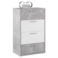 KOMODA, sivá, biela, 63/106/37 cm - sivá/biela, Basics, kompozitné drevo/plast (63/106/37cm)