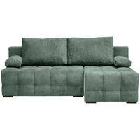 ECKSOFA Dunkelgrün Chenille  - Dunkelgrün/Schwarz, MODERN, Kunststoff/Textil (204/145cm) - home24