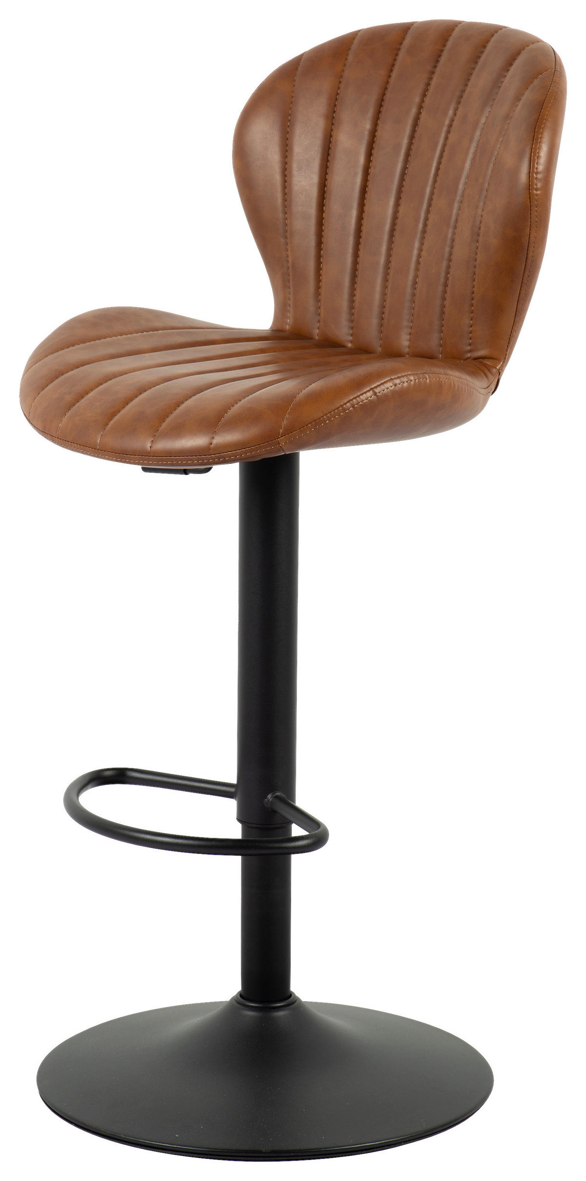 BARHOCKER Metall, Textil Braun  - Schwarz/Braun, Modern, Textil/Metall (45,5/95-116/50,5cm) - MID.YOU