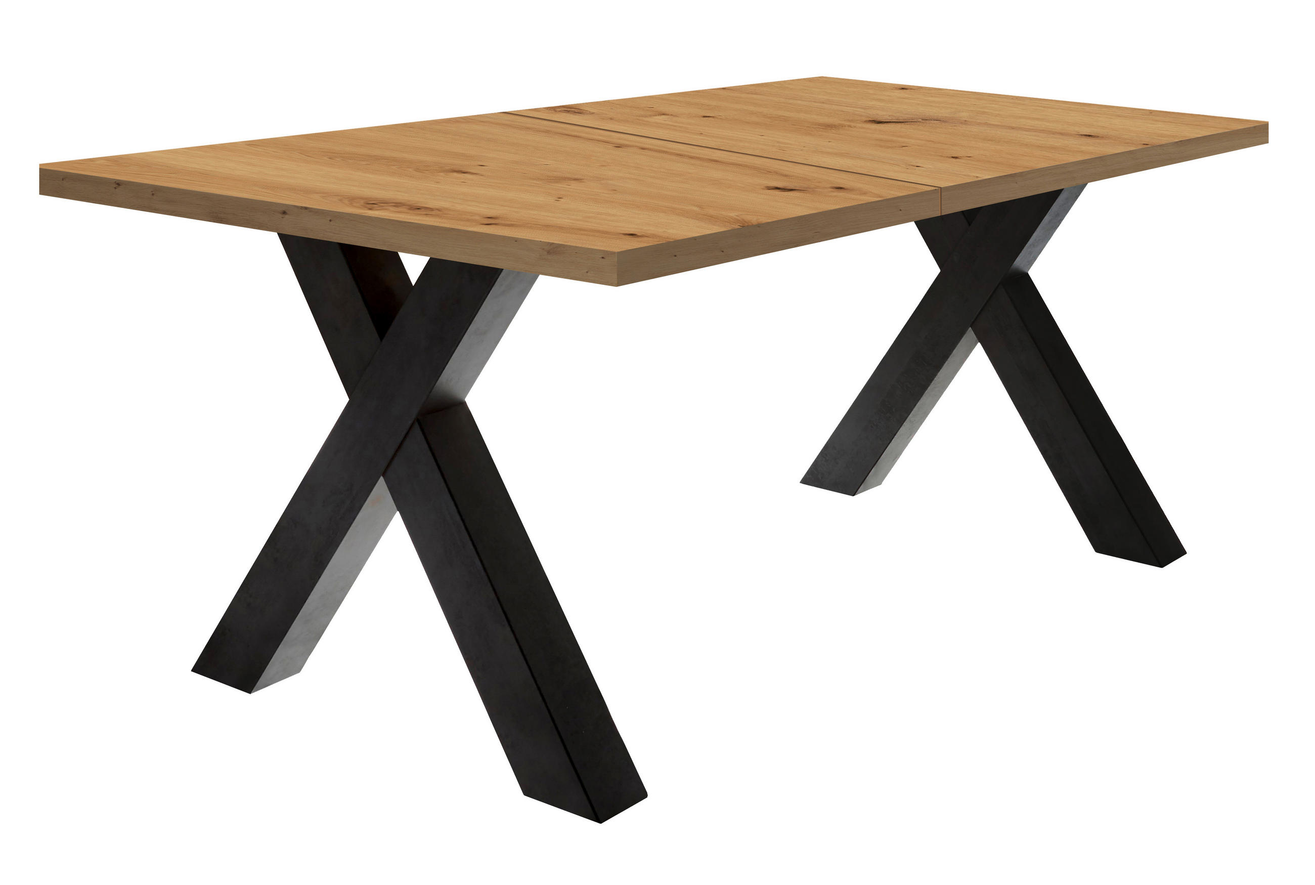 ESSTISCH Schwarz, Eiche Artisan rechteckig  ausziehbar, in verschiedenen Holzdekoren erhältlich  - Schwarz/Eiche Artisan, KONVENTIONELL, Holzwerkstoff (160-210/90/75cm) - Hom`in