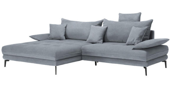 ECKSOFA in Mikrofaser Grau 176/292 cm - Schwarz/Grau, MODERN, Textil/Metall (176/292cm) - Carryhome