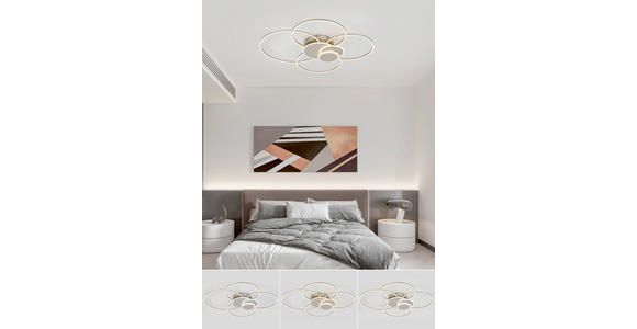 LED-DECKENLEUCHTE 90,5/81/9,5 cm   - Chromfarben/Champagner, Design, Kunststoff/Metall (90,5/81/9,5cm) - Novel