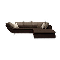 SOFFA i textil mörkbrun, ljusbrun  - kromfärg/ljusbrun, Design, metall/textil (300/220cm) - Livetastic