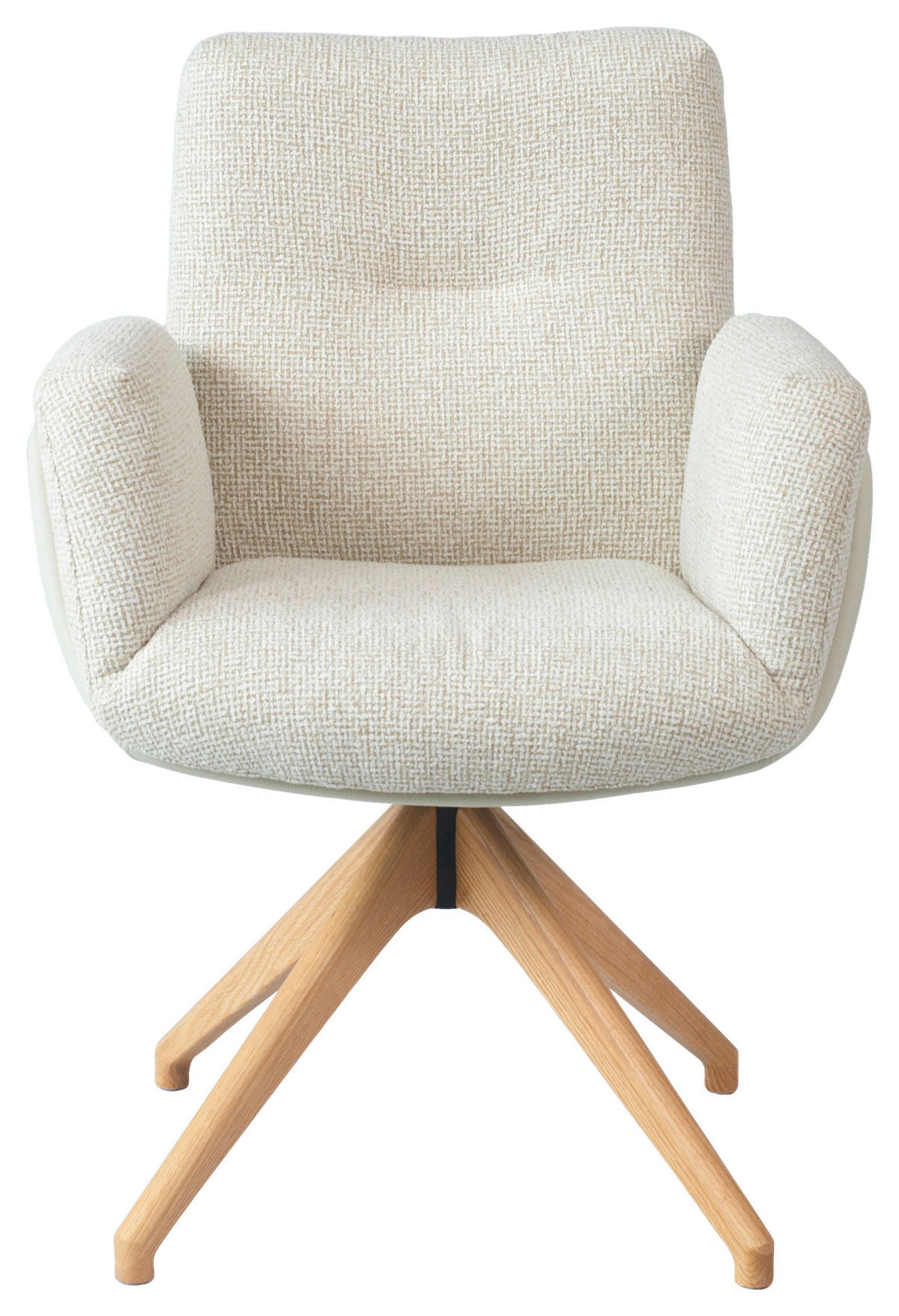 ARMLEHNSTUHL  Sitzfläche 360° drehbar, automatische Rückholfunktion Webstoff  Eichefarben, Beige  - Eichefarben/Beige, Design, Holz/Textil (62/89/66,5cm) - Johann Jakob
