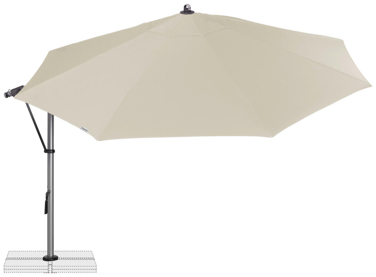 AMPELSCHIRM 350 cm Naturfarben  - Silberfarben/Naturfarben, Basics, Textil/Metall (350/350cm) - Doppler