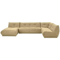 WOHNLANDSCHAFT in Lederlook Beige  - Beige, Trend, Textil (185/390/210cm) - Livetastic