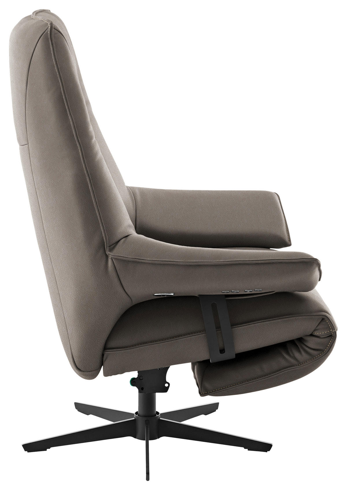 RELAXSESSEL in Leder Graubraun  - Graubraun/Beige, Design, Leder/Metall (92/79/82cm) - Dieter Knoll