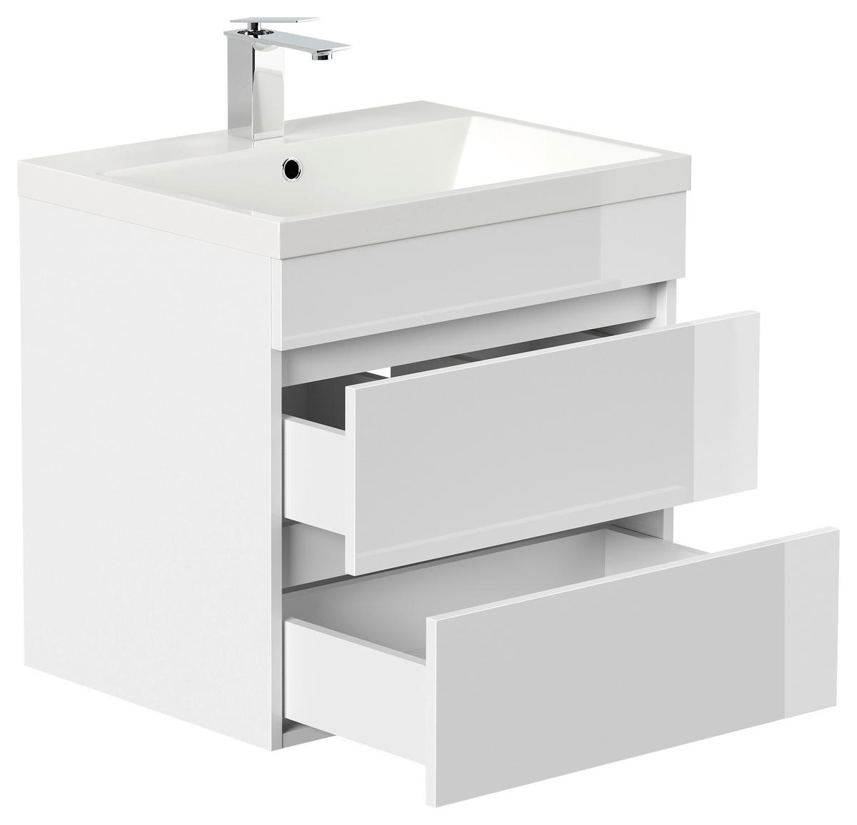 WASCHTISCHKOMBI 60 cm  - Weiß Hochglanz/Weiß, Basics, Keramik/Holzwerkstoff (60cm) - MID.YOU