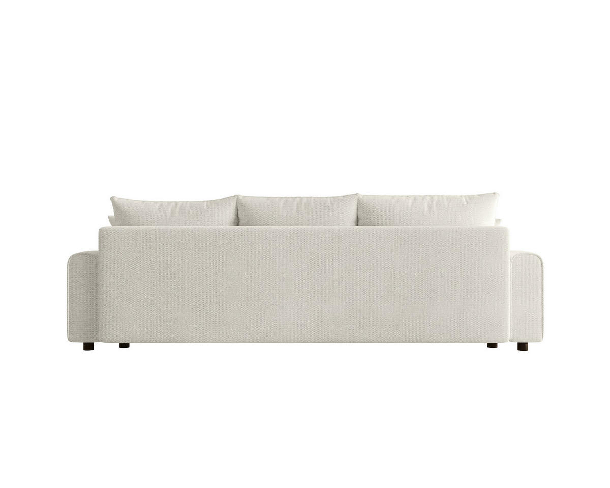 SCHLAFSOFA Plüsch Creme  inkl. Zierkissen, Rückenkissen  - Creme/Schwarz, MODERN, Kunststoff/Textil (236/90/100cm) - Xora