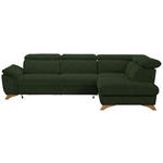 ECKSOFA MERCURY Olivgrün Flachgewebe  - Eichefarben/Olivgrün, MODERN, Holz/Textil (287/212cm) - Valnatura