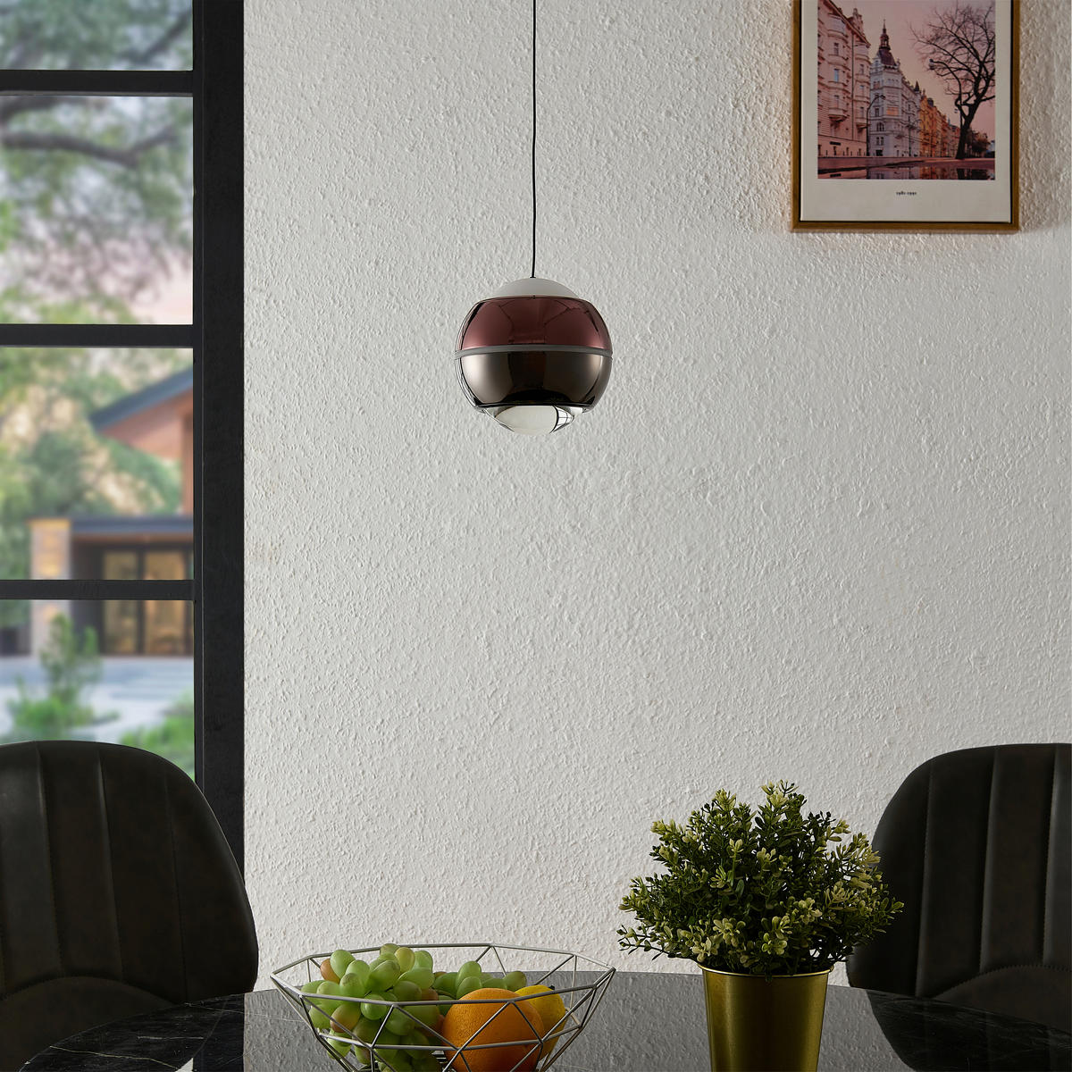 LED-HÄNGELEUCHTE Easy 12,5/150 cm   - Schwarz/Kupferfarben, Design, Glas/Kunststoff (12,5/150cm) - Dieter Knoll