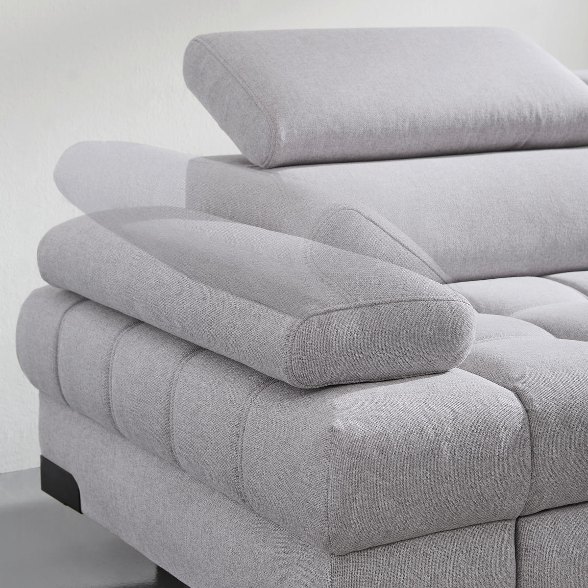 ECKSOFA in Webstoff Grau  - Schwarz/Grau, Design, Textil/Metall (263/223cm) - Welnova