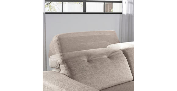 ECKSOFA in Struktur Cappuccino  - Eichefarben/Schwarz, Design, Holz/Textil (305/163cm) - Novel