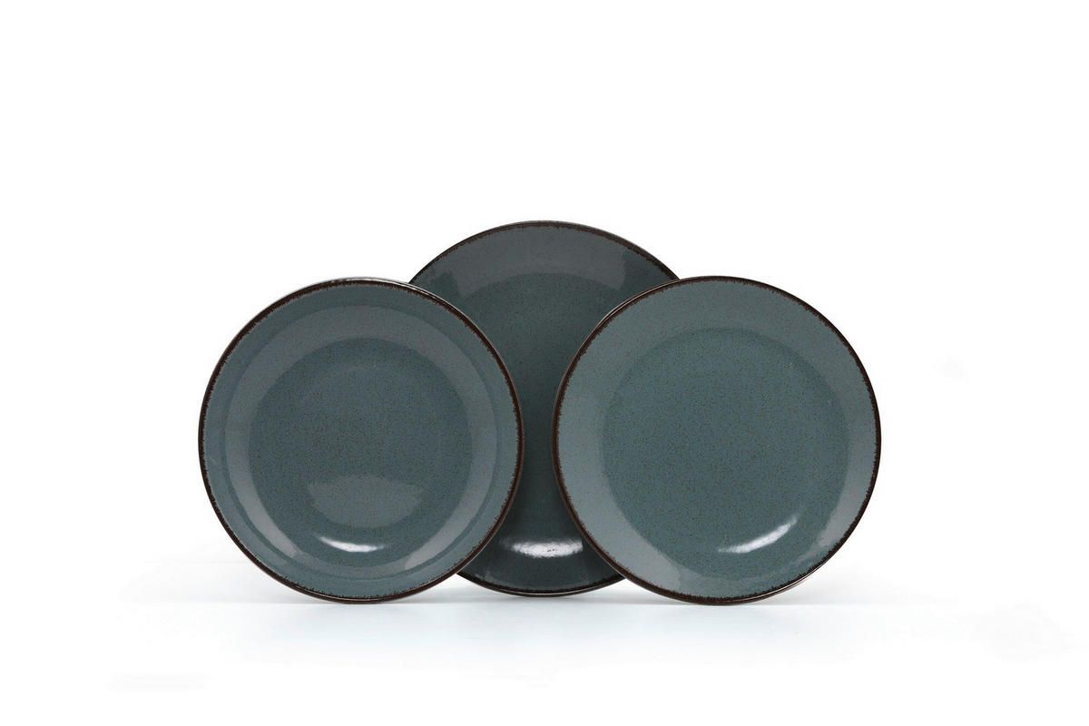 KOMBISERVICE Blau 18-teilig 6 Personen  - Blau, Basics, Keramik (25/25/3cm) - P & B