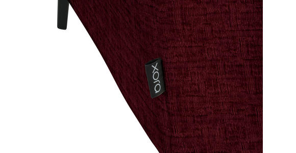 ECKSOFA in Chenille Rot  280/205 cm  - Rot/Schwarz, Design, Textil/Metall (280/205cm) - Xora