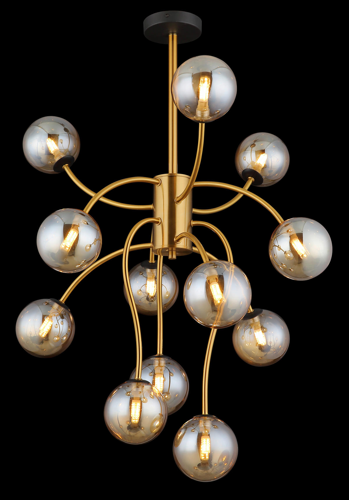 STROPNÍ LED SVÍTIDLO, 62/93 cm  - barvy zlata/barvy mosazi, Design, kov/sklo (62/93cm) - Globo