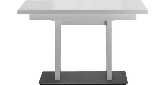 ESSTISCH in Metall, Holzwerkstoff 120(168)/80/75 cm - Edelstahlfarben/Weiß, Design, Holzwerkstoff/Metall (120(168)/80/75cm) - Dieter Knoll