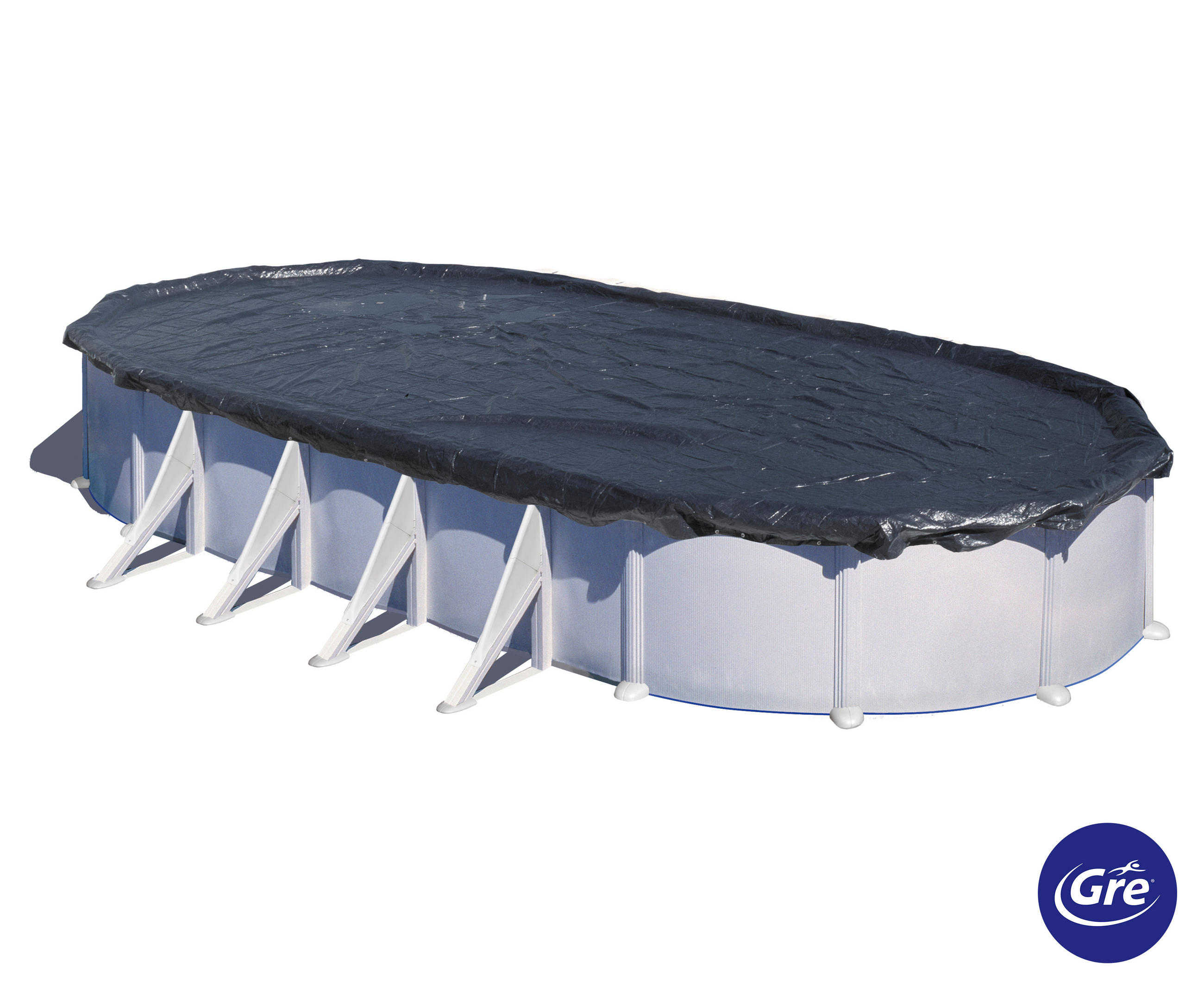 POOLABDECKPLANE 460/820 cm  - Schwarz, KONVENTIONELL, Kunststoff (460/820cm) - Gre