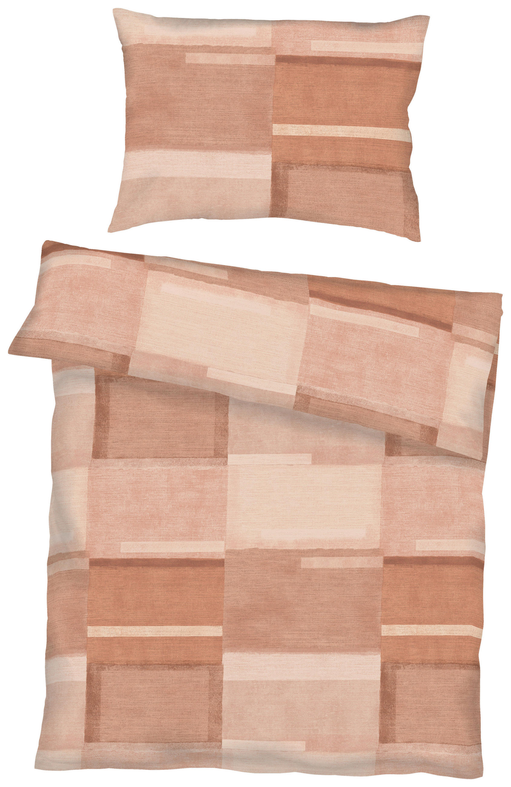 BETTWÄSCHE 3-teilig Status Makosatin 140/200 cm  - Terracotta, Basics, Textil (140/200cm) - Kaeppel