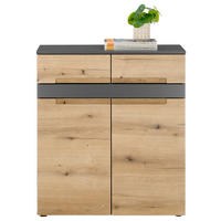Schuhschrank Petra Anthrazit, Eichefarben  - Eichefarben/Anthrazit, Design, Holzwerkstoff/Kunststoff (80/91/38cm) - Livetastic