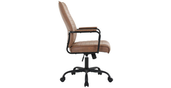 DREHSTUHL in Mikrofaser Braun - Schwarz/Braun, Design, Kunststoff/Textil (62/100-109,5/65,5cm) - Carryhome