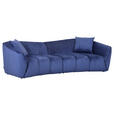 BIGSOFA Plüsch Blau  - Blau/Schwarz, KONVENTIONELL, Kunststoff/Textil (250/75/107cm) - Carryhome