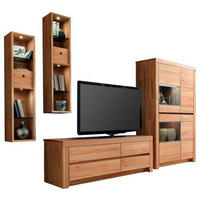 WOHNWAND  in Kernbuche  339,5/200,8/51,7 cm  - Kernbuche, Natur, Glas/Holz (339,5/200,8/51,7cm) - Valdera