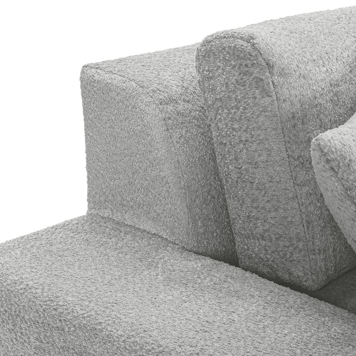 BIGSOFA Struktur, Bouclé Grau  - Greige/Schwarz, MODERN, Kunststoff/Textil (240/76/125cm) - Landscape
