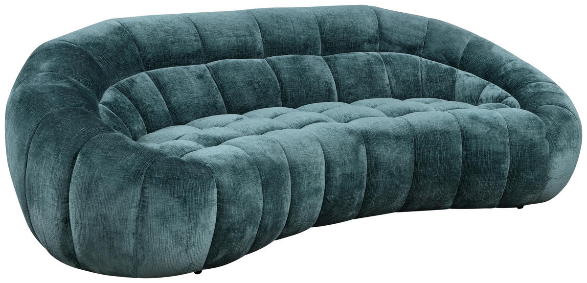 3-SITZER-SOFA Struktur Petrol  - Petrol/Schwarz, Design, Kunststoff/Textil (234/79/119cm) - Carryhome