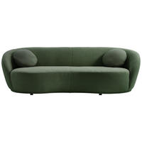 BIGSOFA Flachgewebe Dunkelgrün  - Dunkelgrün/Schwarz, Design, Kunststoff/Textil (245/81/120cm) - Ambia Home