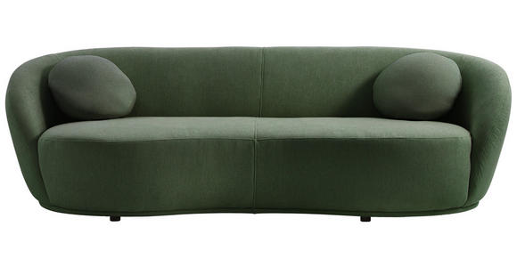 BIGSOFA  in Flachgewebe Dunkelgrün  - Dunkelgrün/Schwarz, Design, Kunststoff/Textil (245/81/120cm) - Ambia Home