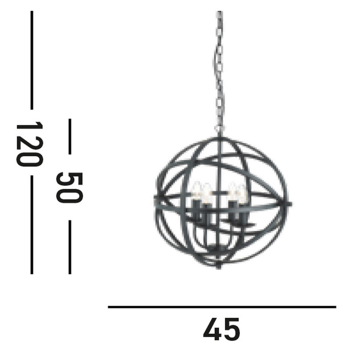 HÄNGELEUCHTE Orbit 46/116 cm   - Schwarz, KONVENTIONELL, Metall (46/116cm) - Searchlight