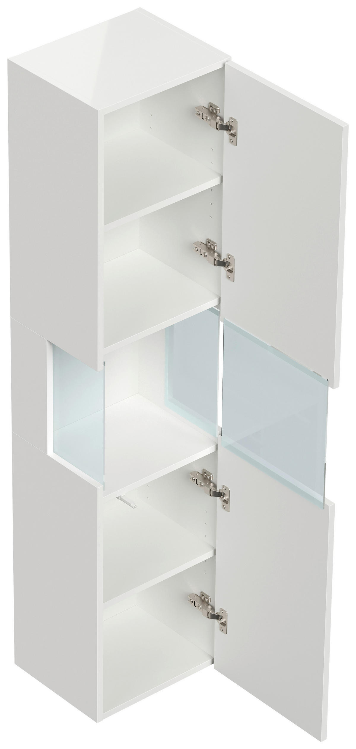 HOCHSCHRANK 35,2/150/30 cm  - Weiß Hochglanz, MODERN, Glas/Holzwerkstoff (35,2/150/30cm) - MID.YOU