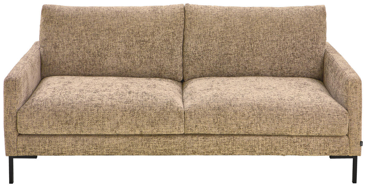 3-SITZER-SOFA in Webstoff Taupe  - Taupe/Schwarz, Konventionell, Textil/Metall (196/78/90cm) - MID.YOU