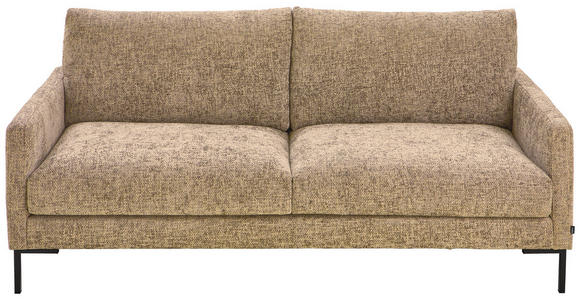 3-SITZER-SOFA in Webstoff Taupe  - Taupe/Schwarz, KONVENTIONELL, Textil/Metall (196/78/90cm) - Hom`in