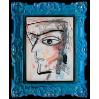 KUNSTDRUCK  - Blau/Beige, Trend, Papier/Kunststoff (44/54cm) - Monee