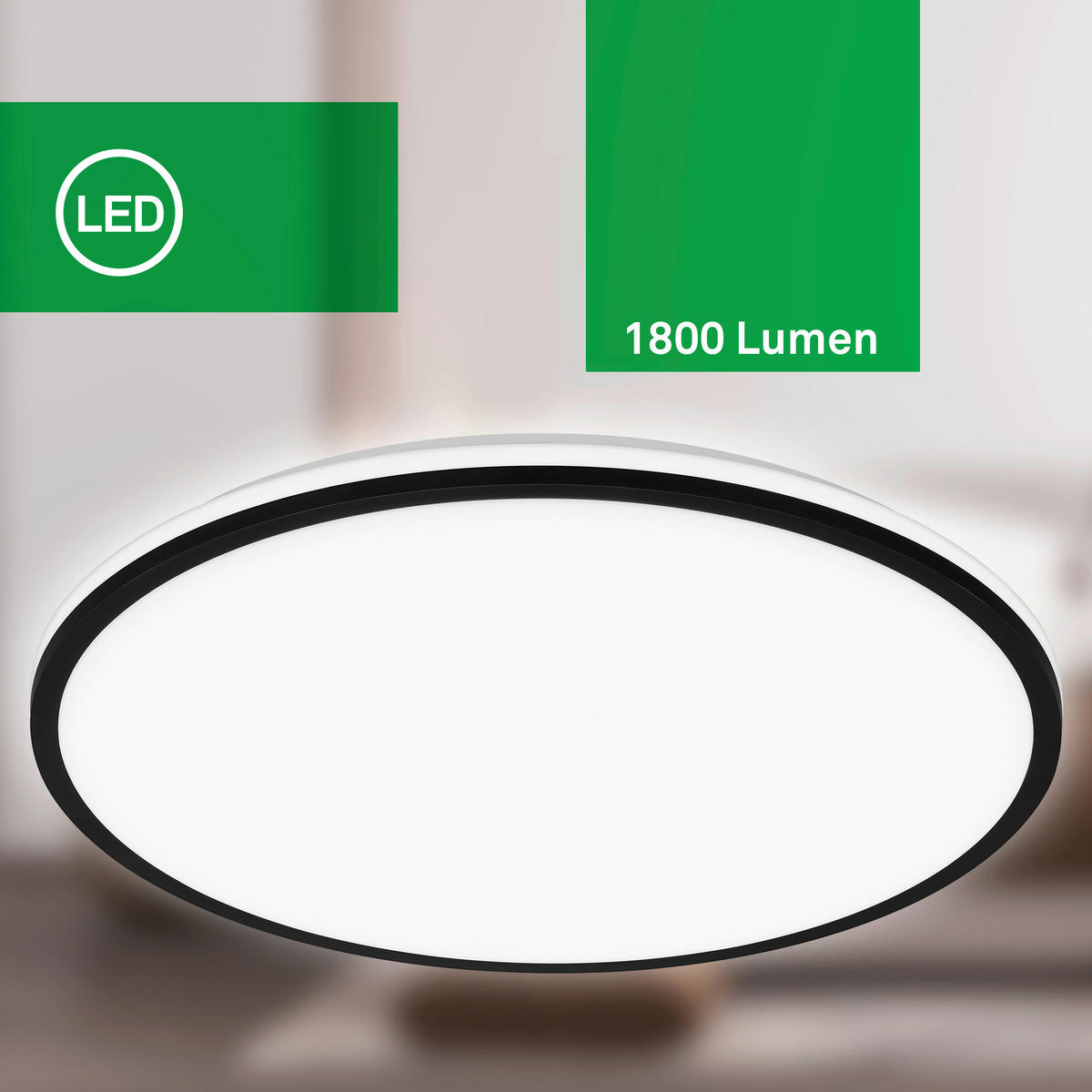 STROPNA LED-SVETILKA  Pulap A //4000 K// - črna, Basics, umetna masa (33/6cm)