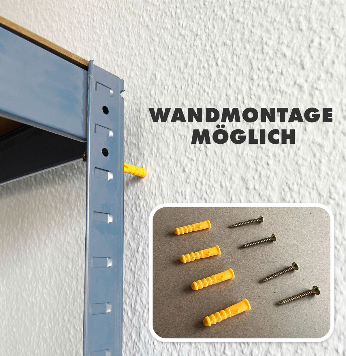 SCHWERLASTREGALSET Lakota  - Grau, Basics, Holzwerkstoff/Metall (120/200/60cm) - Floordirekt