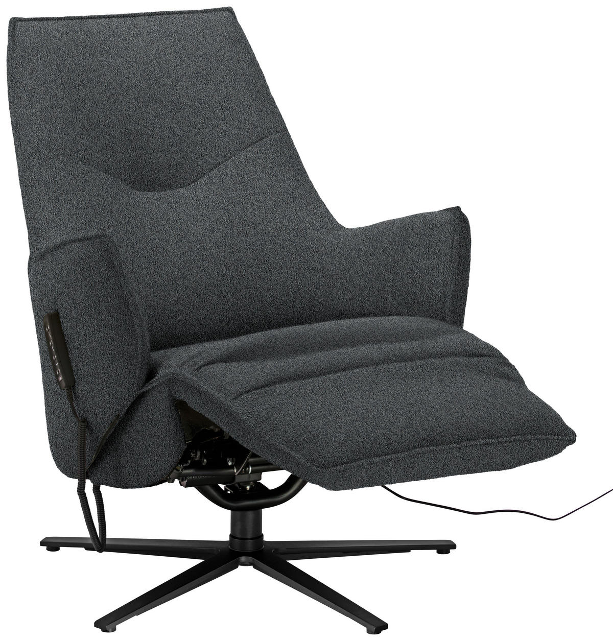 RELAXSESSEL in Textil Grau  - Anthrazit/Grau, Design, Textil/Metall (70/112/85cm) - Himolla Komfortklass