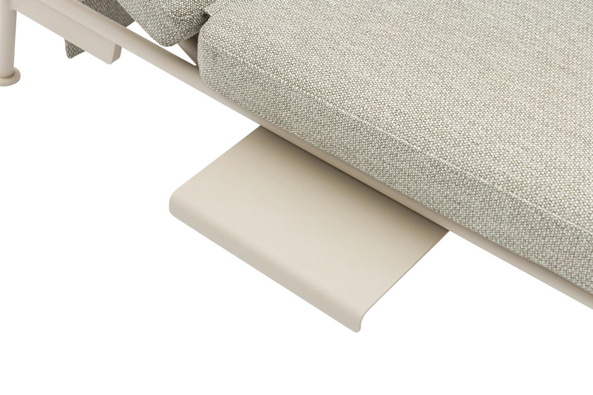 GARTENBANK 199/78/81 cm  in Taupe, Hellgrau  - Taupe/Hellgrau, Design, Textil/Metall (199/78/81cm) - Zebra 