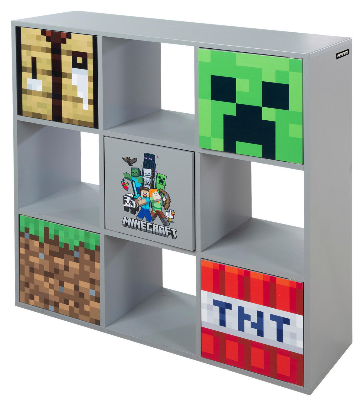 REGAL  90/90/30 cm Grau, Multicolor  - Multicolor/Grau, MODERN, Holzwerkstoff (90/90/30cm) - Minecraft